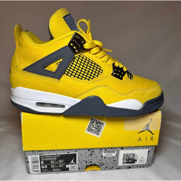 Size 8 - Nike Air Jordan 4 Retro Lightning 2021 Men's Shoes - Picture 1 of 9